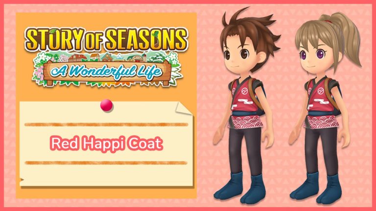 Red Happi Coat ชุดแจกฟรีในเกม STORY OF SEASONS: A Wonderful Life